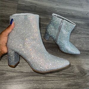 Forever Sparkly Rhinestone Chunky Women’s Boot